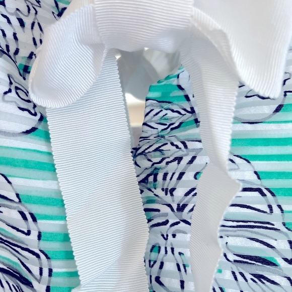 NWT Crown & Ivy beautiful XS green and white print dress - Picture 11 of 11